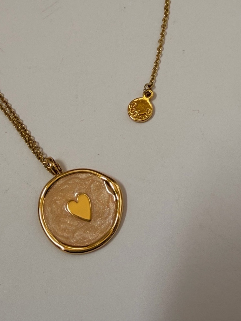 Gorjana Gold Round Pendant Necklace with Heart - Picture 4 of 6